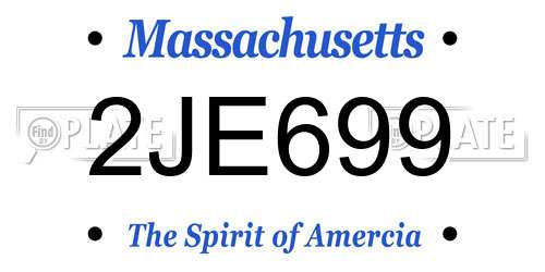 2JE699 Massachusetts License Plate