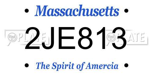2JE813 Massachusetts License Plate