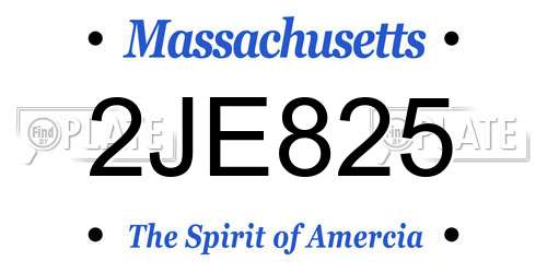 2JE825 Massachusetts License Plate