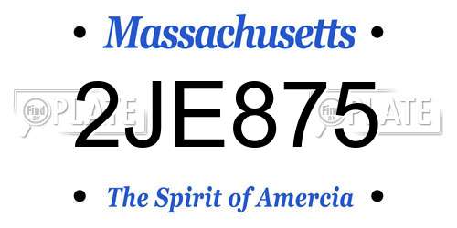 2JE875 Massachusetts License Plate