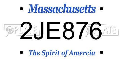 2JE876 Massachusetts License Plate