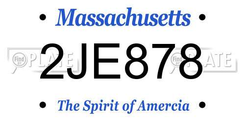 2JE878 Massachusetts License Plate