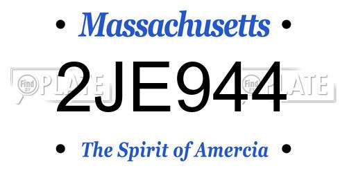 2JE944 Massachusetts License Plate