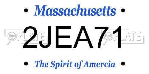 2JEA71 Massachusetts License Plate