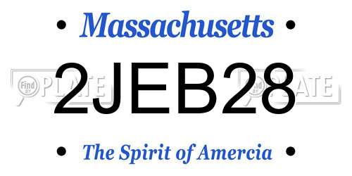 2JEB28 Massachusetts License Plate