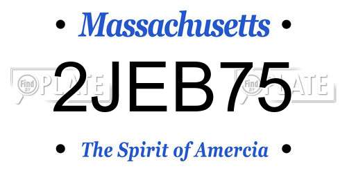2JEB75 Massachusetts License Plate