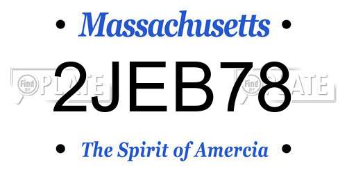 2JEB78 Massachusetts License Plate