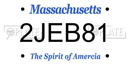 2JEB81 Massachusetts License Plate