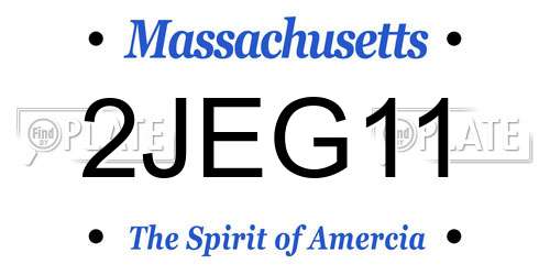 2JEG11 Massachusetts License Plate