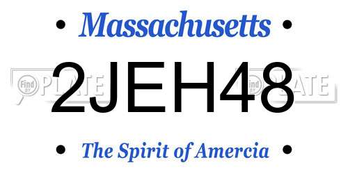 2JEH48 Massachusetts License Plate
