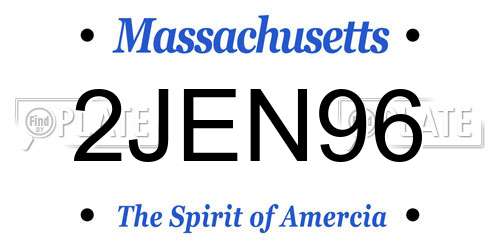 2JEN96 Massachusetts License Plate