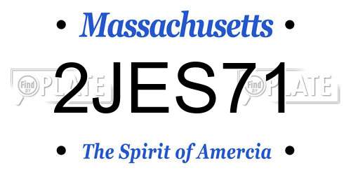 2JES71 Massachusetts License Plate