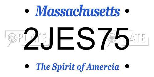 2JES75 Massachusetts License Plate