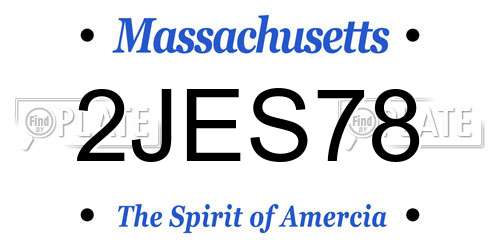 2JES78 Massachusetts License Plate