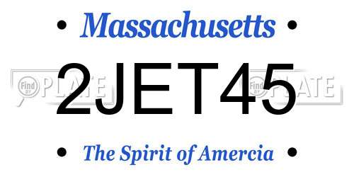 2JET45 Massachusetts License Plate