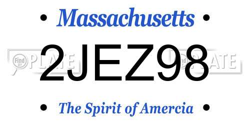 2JEZ98 Massachusetts License Plate