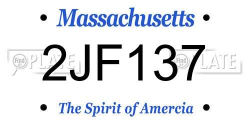 2JF137 Massachusetts License Plate