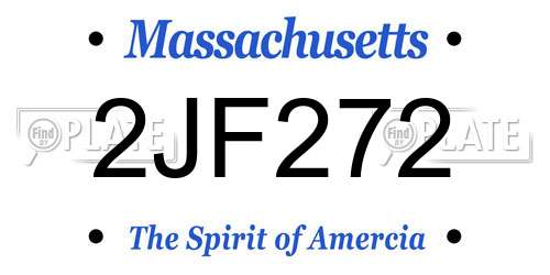 2JF272 Massachusetts License Plate