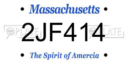 2JF414 Massachusetts License Plate