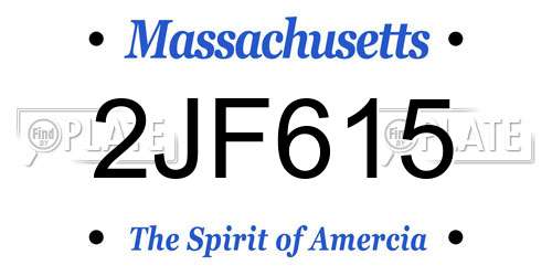 2JF615 Massachusetts License Plate
