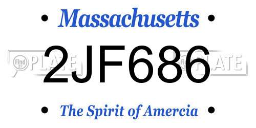 2JF686 Massachusetts License Plate