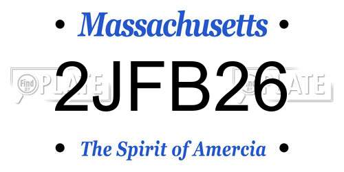 2JFB26 Massachusetts License Plate