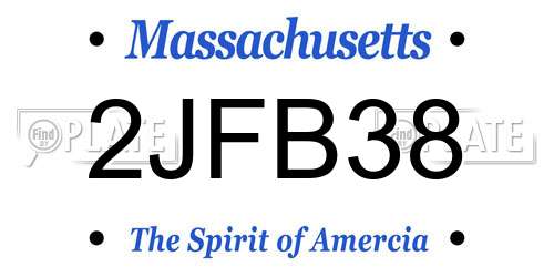 2JFB38 Massachusetts License Plate