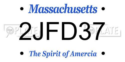 2JFD37 Massachusetts License Plate