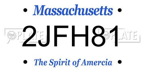 2JFH81 Massachusetts License Plate