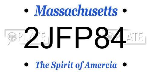 2JFP84 Massachusetts License Plate