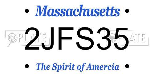 2JFS35 Massachusetts License Plate