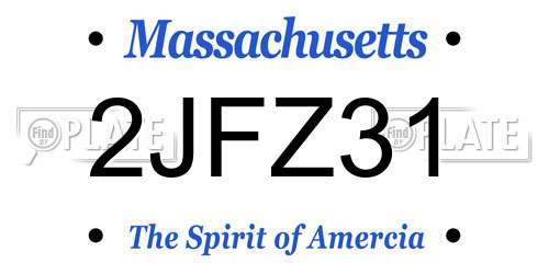 2JFZ31 Massachusetts License Plate