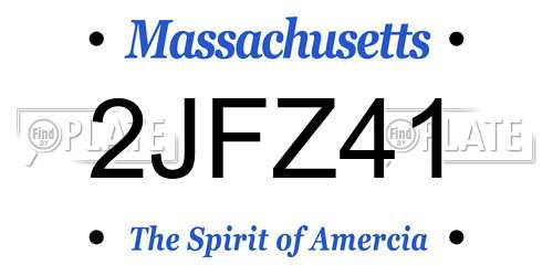 2JFZ41 Massachusetts License Plate