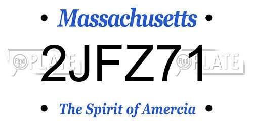 2JFZ71 Massachusetts License Plate