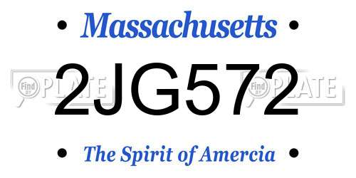 2JG572 Massachusetts License Plate