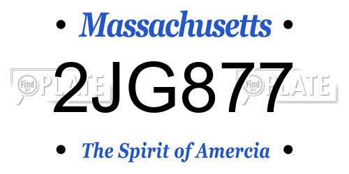 2JG877 Massachusetts License Plate
