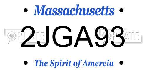 2JGA93 Massachusetts License Plate