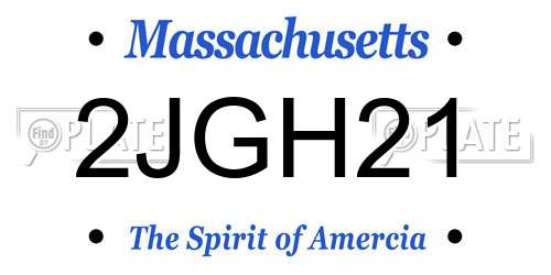 2JGH21 Massachusetts License Plate