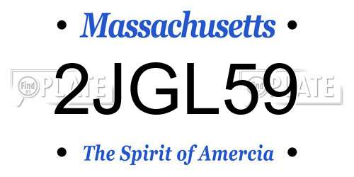 2JGL59 Massachusetts License Plate