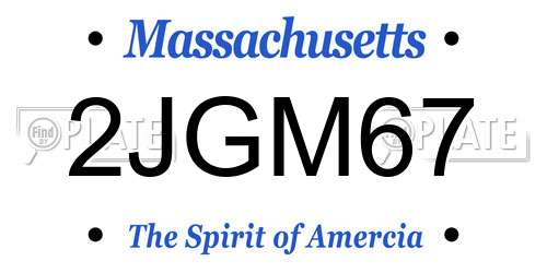 2JGM67 Massachusetts License Plate