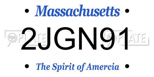 2JGN91 Massachusetts License Plate