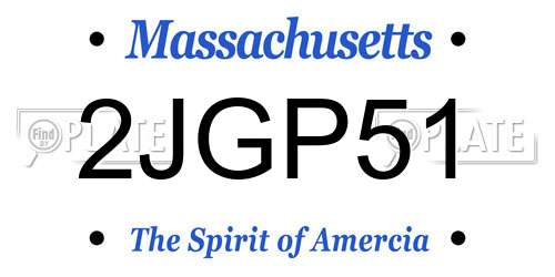 2JGP51 Massachusetts License Plate