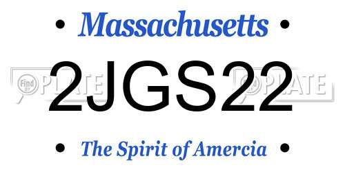 2JGS22 Massachusetts License Plate