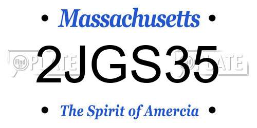 2JGS35 Massachusetts License Plate