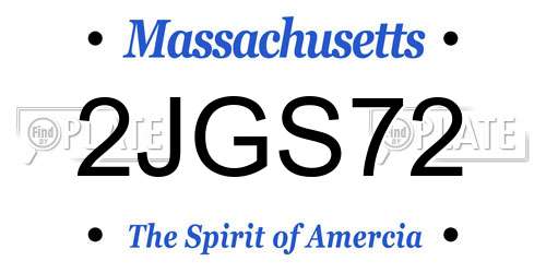 2JGS72 Massachusetts License Plate