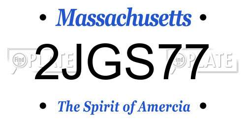 2JGS77 Massachusetts License Plate