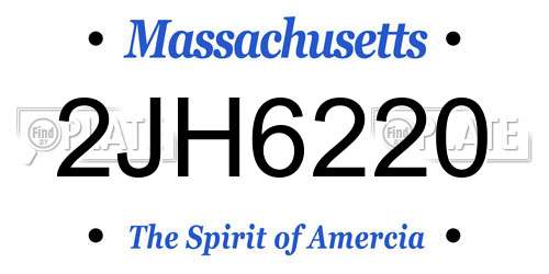 2JH6220 Massachusetts License Plate