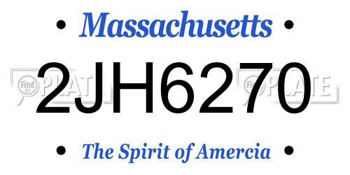 2JH6270 Massachusetts License Plate