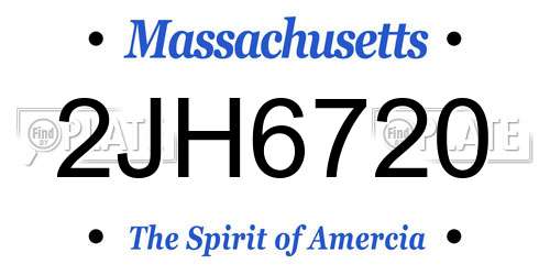 2JH6720 Massachusetts License Plate
