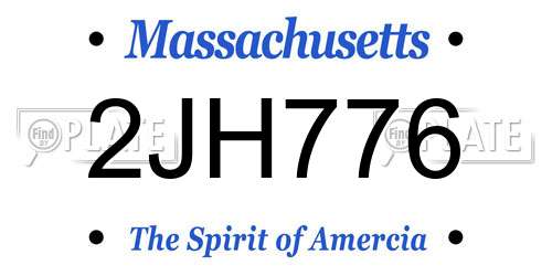 2JH776 Massachusetts License Plate
